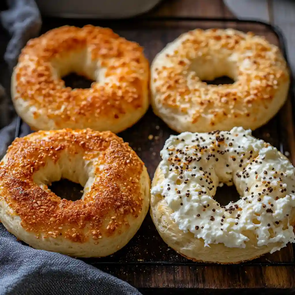 Oven vs air fryer cottage cheese bagels recipe comparison