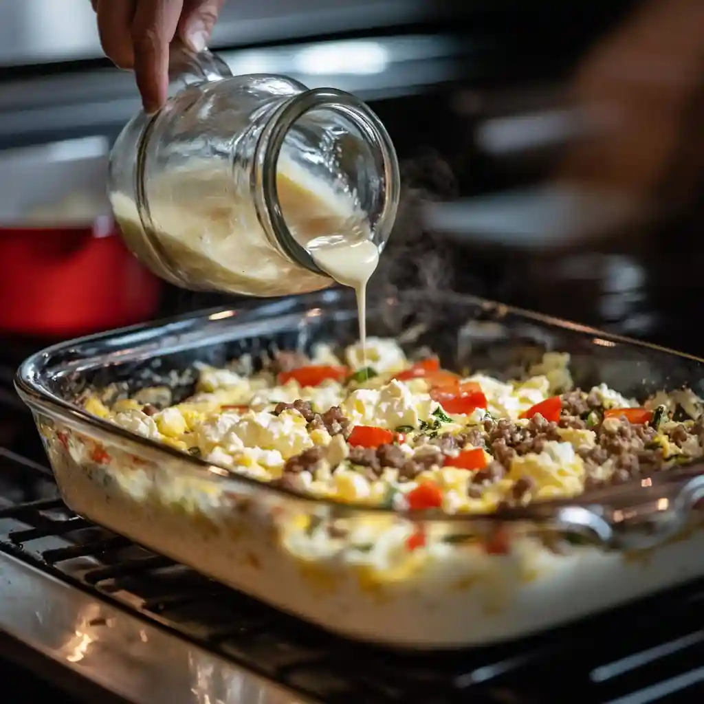 Best Breakfast Casserole with Cottage Cheese to Try 14 Preparing breakfast casserole with cottage cheese for baking