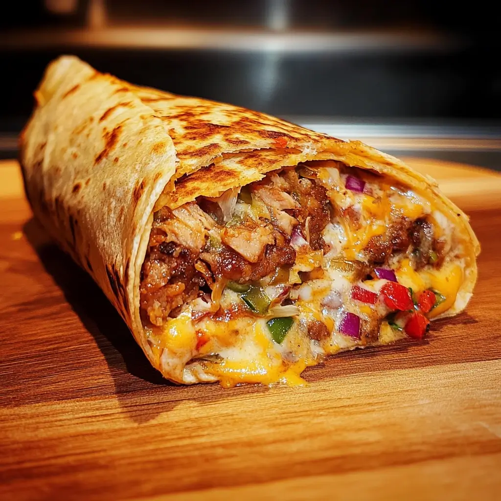 Taco Bell Baja Midnight 2025: Make The Crunchwrap & Dirty Baja 12 Taco Bell Baja Midnight Crunchwrap cut open