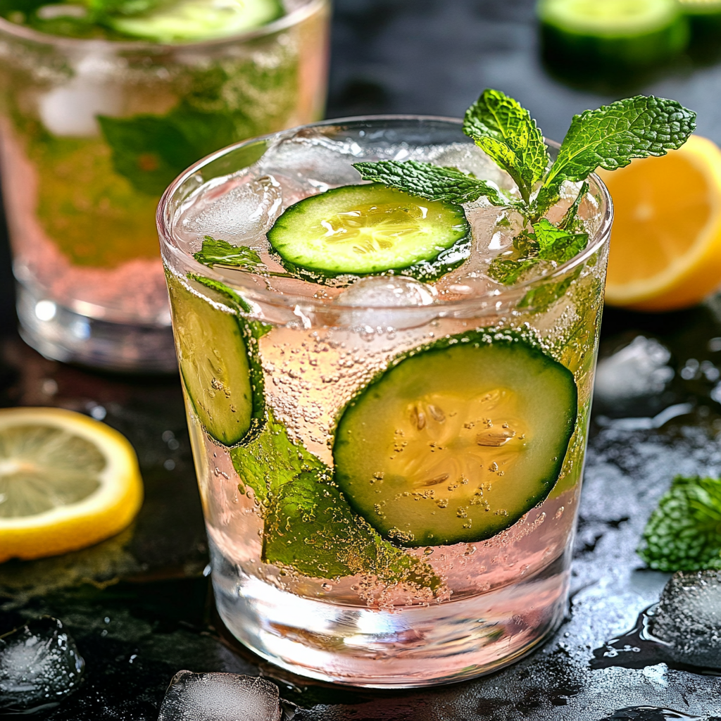 Cucumber Mint Pink Salt Drink Variation for Weight Loss