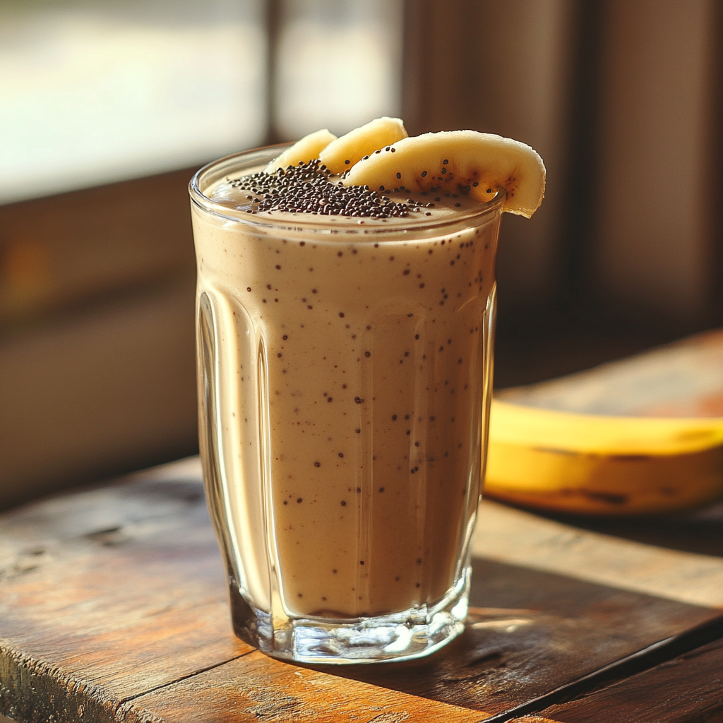 Banana hack recipe smoothie with chia seeds
