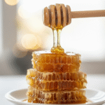Warm honey recipe for brain health served with lemon, ginger, and cinnamon.